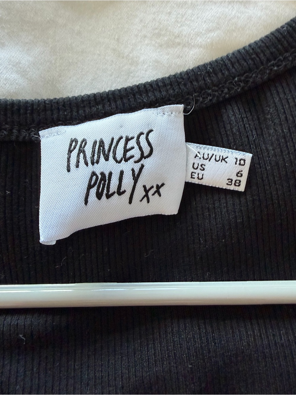 Princess Polly Black Cropped Button-Front Long Sleeve Top - Picture 2 of 2
